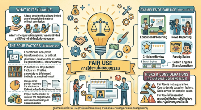 Fair Use คืออะไร? ขอบเขตการนำผลงานลิขสิทธิ์ไปใช้โดยไม่ผิดกฎหมาย