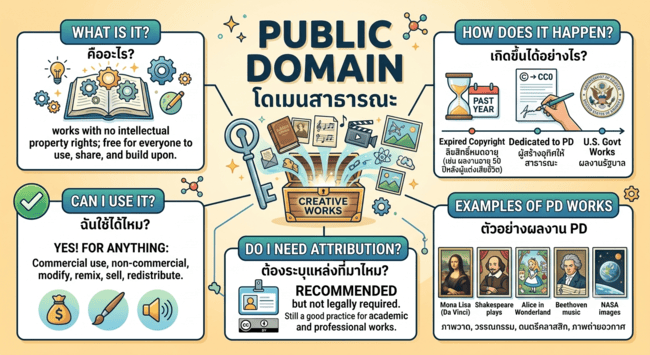 Public Domain: เมื่อไหร่ที่ผลงานสร้างสรรค์จะกลายเป็นของสาธารณะที่ใครก็ใช้ได้?
